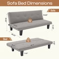 thumbnail image 6 of Lifarythm Futon Sofa Bed, Futon Couch with 3 Adjustable Backrest Convertible Twin Size Modern PU Leather Sleeper Sofa for Living Room 69", Gray, 6 of 9