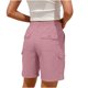 thumbnail image 5 of Pantalones de Carga de las Mujeres con Bolsillos Color Sólido Ropa de Trabajo Elástica Cintura Multi-Bolsillo Pantalones de Cinco Pulgadas, 5 of 6