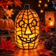 thumbnail image 5 of Halloween Pumpkin Night Light, 2-Size Jack-O-Lantern LED Lamp, Plastic Battery Operated Pumpkin Lantern for Indoor Home Holiday Party Decor, Tall/Round Pumpkin Shape, 5 of 6