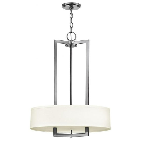 3 Light Small Drum Chandelier in Transitional Style 20 inches Wide By 26.5 inches High-Antique Nickel Finish-Incandescent Lamping Type Bailey Street