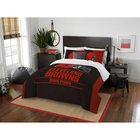 Sam Football - Cleveland Browns COMBO 5 Pc FULL / QUEEN Size Comforter Set Includes: Comforter, 2 Pillow Shams & 2 Pillowcases -NFL Football Bedding Accessories