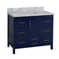thumbnail image 6 of California 42" Bathroom Vanity with Royal Blue Cabinet and Carrara Marble Top, 6 of 6