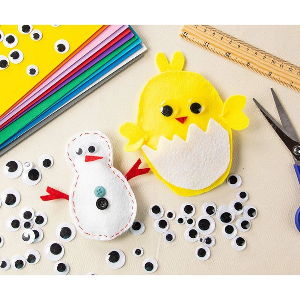 Googly Eyes 500Pack Adhesive Wiggle Eyes, Moving Eyes, Art Craft Supplies, for DIY, School