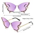 thumbnail image 3 of Luxury Diamond Y2K Eyewear Bling Sun Glasses Purple Sunglasses for Women Butterfly Sunglasses Ladies Shades BLUE BROWN, 3 of 8