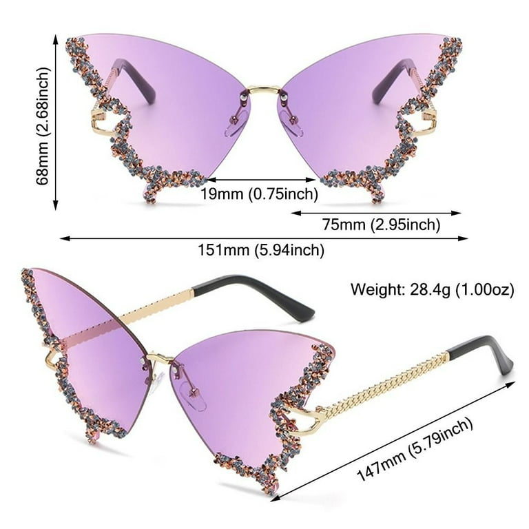 3 Pairs Y2K Butterfly Wrap Around Sunglasses with UV400 Protection Amazon.com: FEISEDY Trendy Polarized Y2K Sunglasses Wrap  main image 4