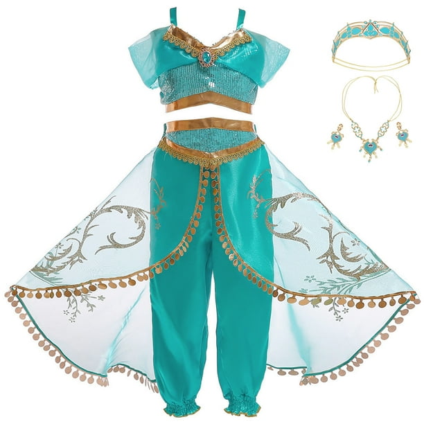Jasmine Princess Dress Costume with accessories for girls,Halloween