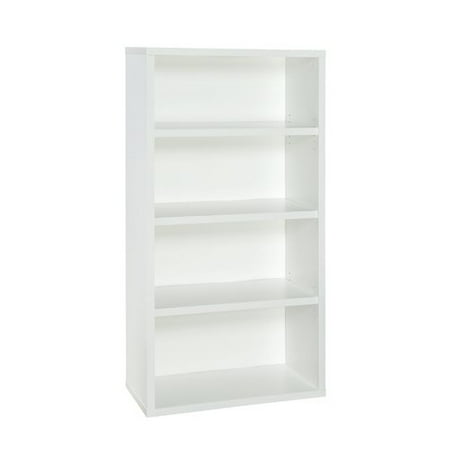ClosetMaid Decorative Modern Rectangular 4 Tier Shelf Wood Bookcase  White