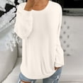thumbnail image 2 of Womens Work Tops, Loose-Fitting Long-Sleeved Round Neck Pullover, 2 of 9