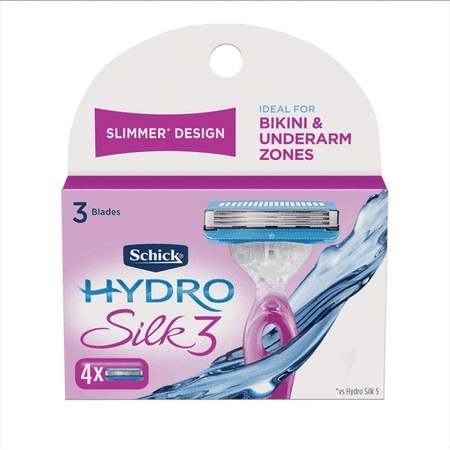 Schick Hydro Silk 3 Women's Razor Blade Refills, 4 Ct ...