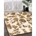 thumbnail image 3 of Ahgly Company Machine Washable Indoor Rectangle Abstract Light Brown Area Rugs, 3' x 5', 3 of 7