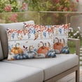 thumbnail image 4 of Fall Blue Pumpkins Outdoor Pillow Covers 20"x12" Set of 2,Waterproof Throw Pillow Covers for Patio Furniture,Thanksgiving Eucalyptus Farm Wooden Plank Decorative Cushion Pillowcases for Garden Sofa, 4 of 9