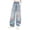 Light Blue, variant on HAJWOH Baggy Jeans for Girls Wide Leg Cute Bow Star Jeans Kids Elastic Wasited Denim Pants 5-14Y