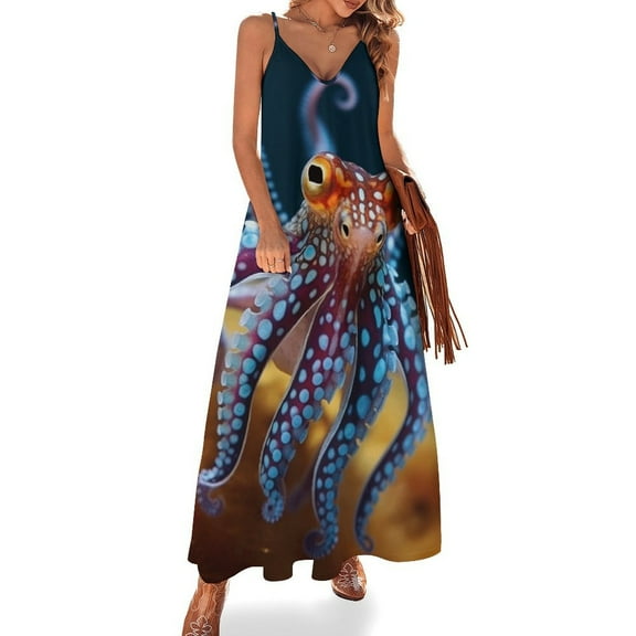 Octopus in The Mysterious Ocean Sleeveless Dress Woman Fashion Long Dresses Women's Summer Suit Dress Summer 2025 Women