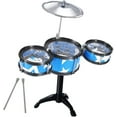 thumbnail image 3 of WANNGWE Ensemble de Tambours pour Enfants 3 Tambours 2 Bâtons de Percussion avec Kit de Pédale Réglable Kit de Percussion Garçons Applicable Noir Raffermit U25310-10075, 3 of 6