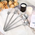 thumbnail image 4 of Matte Black Silverware Set 5 Pieces, Stainless Steel Flatware Set, Kitchen Utensil Set, Tableware Cutlery Set, Satin Finished Polished & Dishwasher Safe( Sliver, 4 of 6