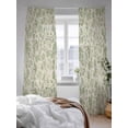 thumbnail image 3 of Vintage Wallpaper Sheer Curtains 2 Panels Set Green Leaf Flower Plants Texture Lihgt Filtering Rod Pocket Voile Drape, Semi Sheer Window Curtains for Bedroom Living Room, 52"x84", 3 of 5
