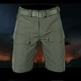 thumbnail image 2 of Lovskoo 2024 Men's Cargo Shorts Solid Color Hiking Shorts Quick Dry Work Shorts Casual with Multi-Pockets No Belt Olive Green M, 2 of 9