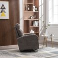 thumbnail image 3 of Swivel Rocking Chair, Upholstered Recliner Sofa Chair with Metal Legs and One Left Bag, Tall Back Lounge Chair Nursery Chair, Comfy Rocker Sofa for Living Room, Bedroom, Office, Dark Gray, 3 of 7