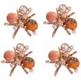 thumbnail image 1 of 4 anillos para servilletas de estrella de mar, perlas de diamantes de imitación, costa del océano, rosa, 1 of 5