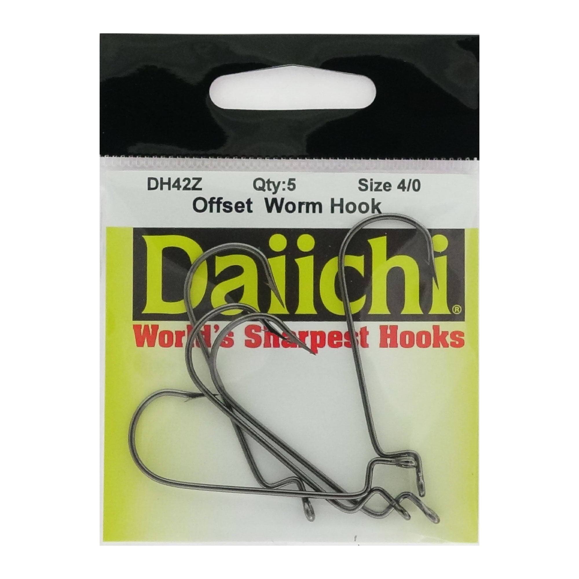 Daiichi D42Z Offset, Wide Gap Worm Hook, Black Nickel, Size 4/0