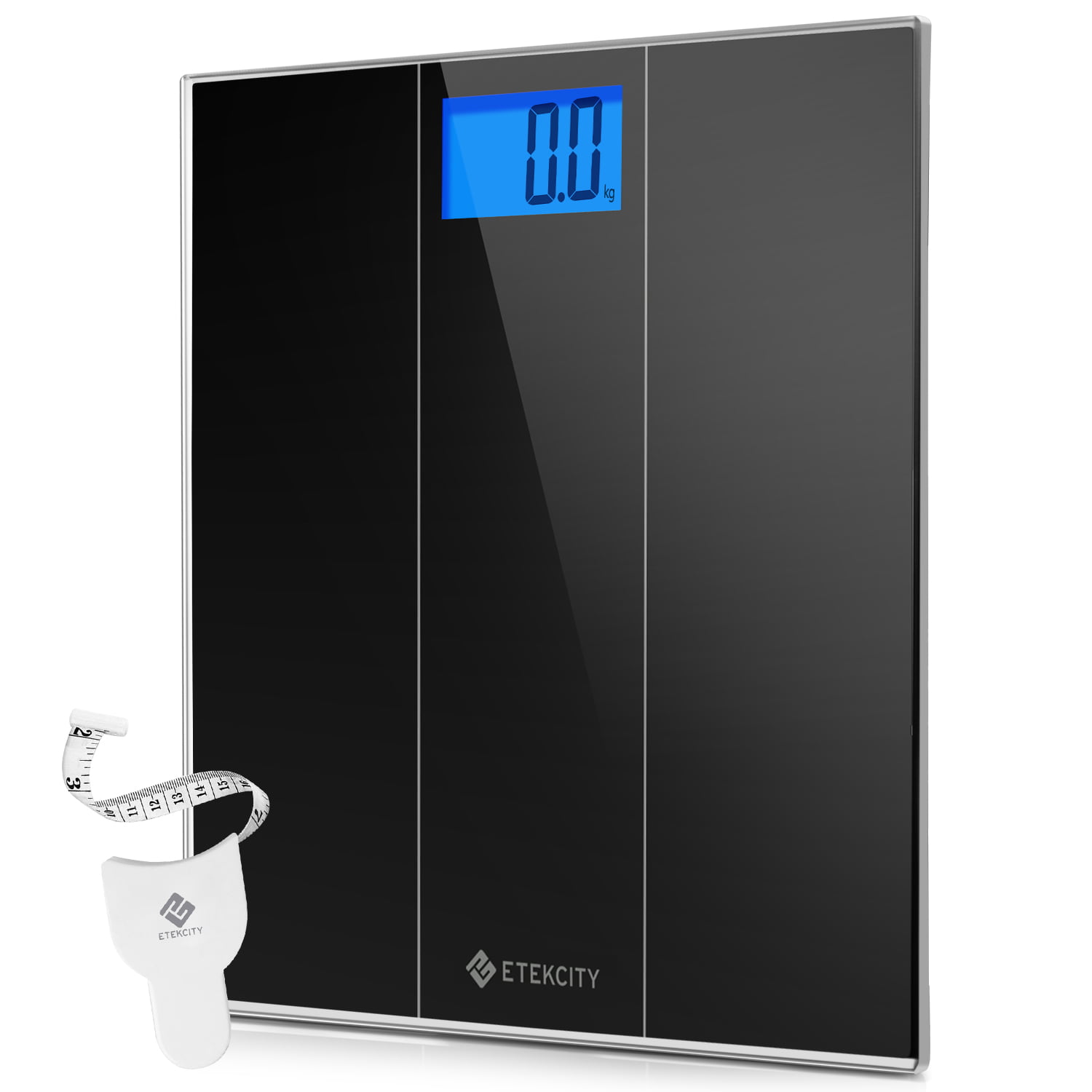 Etekcity Digital Body Weight Bathroom Scale with Body Tape Measure 8mm Glass, 
