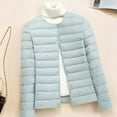 thumbnail image 6 of successthop Womens Quilted Down Jacket Lightweight Outwear Snap Cold Weather Long Sleeve Coat Solid Winter Clothes Blue, 6 of 6