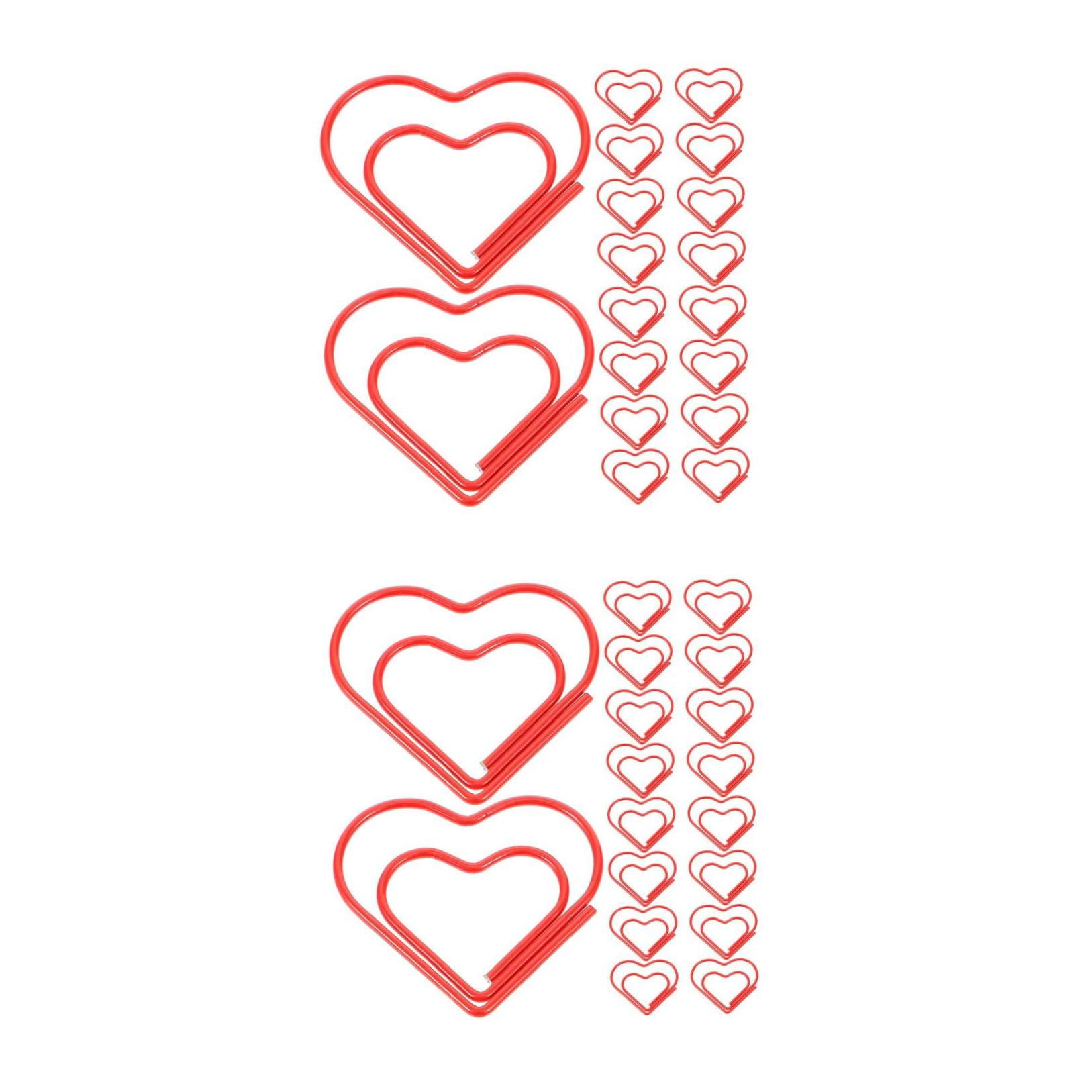 ADDHAT Goohochy Red Heart Design Metal Paper Clips for Secure Document Holding