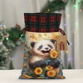 thumbnail image 5 of Rocae Elegant Cute Panda Sunflower Print Christmas Drawstring Linen Gift Bag with Drawstrings Treat Bag Goody Present Bags for Christmas Party Favor, 5 of 8