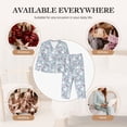thumbnail image 6 of KLL Bunny And Flower Print Women's Long Sleeve Pajamas with Pants Sleepwear Loungewear 2 Set-Small, 6 of 7