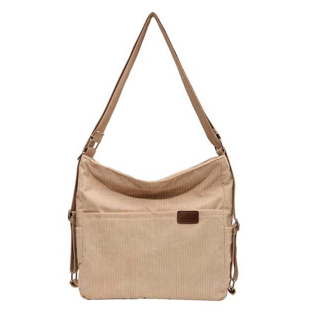Bolso Bandolera Pana para Mujer Bolso Mano Casual Bolso Compras (Beige)