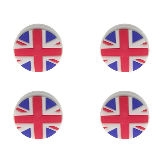 FRCOLOR tennis absorbers 4 Pcs Silicone Tennis Racket Vibration Dampeners UK Flag Pattern Tennis Racquet Absorbers Tennis Racket Strings Dampers for Players,0.94"X0.94"X0.08"