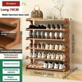 thumbnail image 3 of Lincordor Wooden Shoe Rack for Entryway, 18-25 Pair Large Capacity Storage Rack, Solid Wood Narrow Storage Rack for Hallway, Can be Used as Bookshelf and Plant Rack, 3 of 7