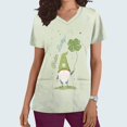 thumbnail image 1 of Fiudx Ofertas Relámpago Blusa de Manga Corta con Cuello En V para Mujer, Uniforme de Trabajo, Impresión de Bolsillo, 1 of 5