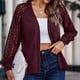 thumbnail image 4 of Blusa de color puro,Blusa de mujer Blusa de moda de color puro Camisa femenina con cuello en V Elegante y moderna, 4 of 7