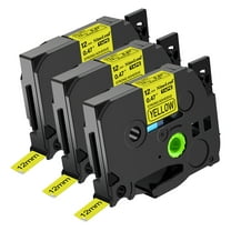 NineLeaf 3 Pack Compatible for Brother P-Touch Black on Yellow TZe TZ Label Maker Tape TZe-S631 TZ-S631 12mm 0.47'' Extra Strength Laminated Label Tape