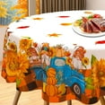 thumbnail image 2 of Fall Thanksgiving Tablecloth 70"x70" Round,Fall Harvest Kitchen Decor,Autumn Cute Gnome Truck Table Cover for Home Dinner Party Picnic, 2 of 6