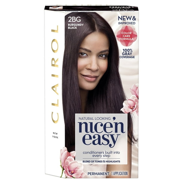 Clairol Nice 'n Easy Hair Color, 2BG Burgundy Black