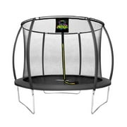 Moxie™ Pumpkin-Shaped Outdoor Trampoline Set with Premium Top-Ring Frame Safety Enclosure, 10 FT - Charcoal