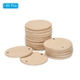 thumbnail image 3 of Uxcell Wood Circles, 60 Pack Round Wooden Discs with Holes Unfinished Wooden Circles Blank Wood Coins Slices, 3 of 5