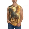 thumbnail image 2 of Fotbe Men's Golden Winged White Horse Print Men's Sleeveless Muscle Tank Tops Casual T-Shirts for Gym Workout Beach-3X-Large, 2 of 8