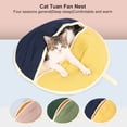 thumbnail image 2 of Round Fan Appearance Pet Nest Warm Cats Nest Mattress for Winter – Anti-Slip Bottom Hideout, 2 of 8