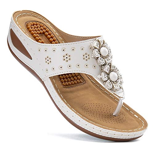 Ecetana Women Sandals Flip Flops for Women Summer Casual Wedge Sandals ...