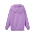 thumbnail image 6 of Zip Up Hoodie Women Long Sleeve Plus Size Plain Hooded Sweatshirts Fall Winter Trendy Casual Jacket with Pockets Shirts(Purple,XL), 6 of 6