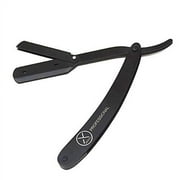 Matte Black Barber Straight Razor 001 German Made Carbon Steel Material With Pouch + 100 Premium Derby Blades Bonus By XPERSIS Professional