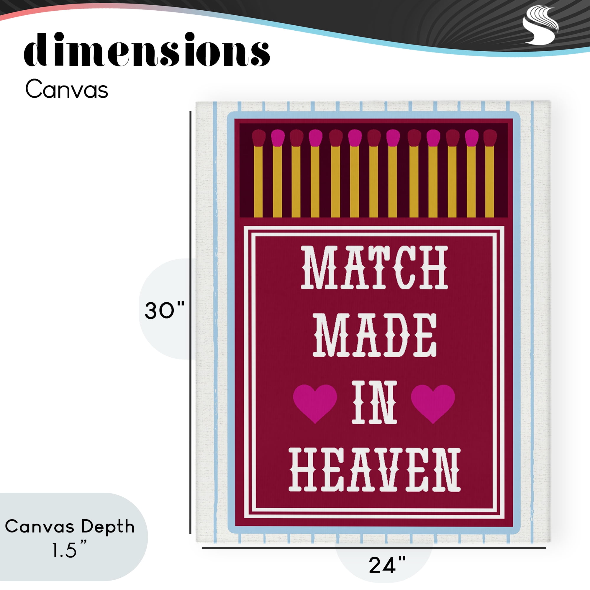 Stupell Industries Vintage Match Made In Heaven Canvas Wall Art, design by Lil' Rue