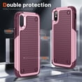 thumbnail image 2 of Nalacover iPhone XS Max Case, Heavy Duty 3 in 1 Rugged Shockproof Rugged Silicone Hybrid Hard PC Soft TPU Bumper Camera Raised Drop Protective Girls Women Boy Men Phone Covers, Rose, 2 of 9