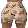 thumbnail image 2 of Balery Cartoon Squirrel Printed Workout Shorts for Women Seamless Scrunch Short Gym Yoga Running Sport Active Exercise Fitness Shorts-X-Large, 2 of 8