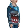 thumbnail image 3 of Fotbe Cartoon Cute Shark Pattern Youth Pullover Hooded Sweatshirt, Boys Hoodie, Kangaroo Pocket Hoodie for Kids Girls -Medium, 3 of 6