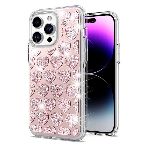 For Moto G Play 2023 Case Dual Layer Shimmering Bling Hybrid Phone Cover
