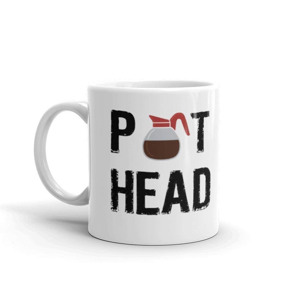 Pot Head Funny Novelty Humor 11oz White Ceramic Glass Coffee Tea Mug Cup